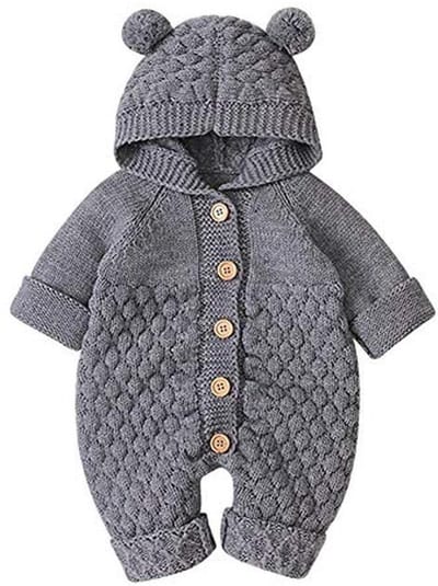 Babyrompertje gebreid - Eendelige romper - Warm houden - Met capuchon - Niet gespecificeerd - Niet gespecificeerd
