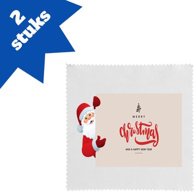 Akyol - kerst merry christmas and a happy new year brillendoekjes - Kerstmis - kerst beker - winter - kerst - christmas - kerst cadeau - 17,8 bij 17,8 cm - 2 stuks