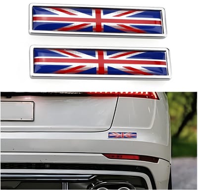 Dailygoods- Metalen Stickers Gepersonaliseerd - Auto Sticker voor Auto Decoratie - Vlag Sticker Verenigd Koninkrijk - Zinklegering - Duurzaam - Compact Formaat 58*14mm - Autosticker
