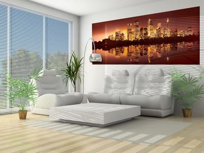 City New York Skyline Sunset Photo Wallcovering