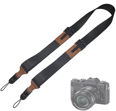 Dailygoods - Schouderriem voor spiegelreflexcamera, camerariem, camerariem voor snelle ontgrendeling, verstelbare camerariem voor fotografen voor DSLR/SLR/Sony/Nikon/Fuji, zwart