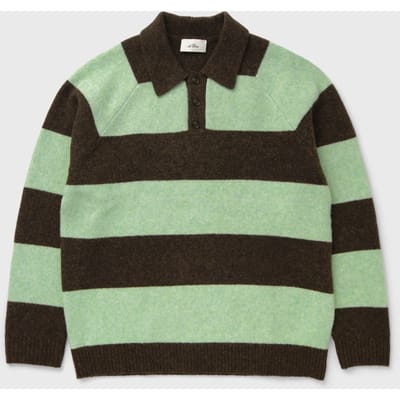 Striped Melange Knitted Polo