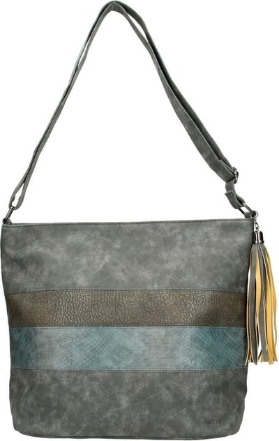 BEAGLES Omhang Crossbody Schoudertas Grijs Trendy Tas met Hanger