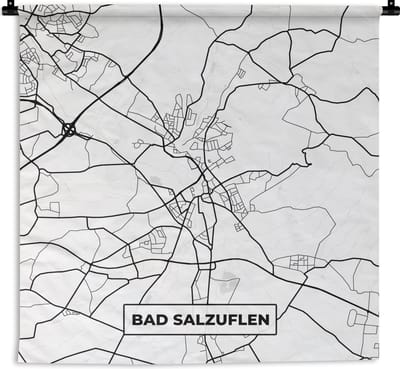 Wandkleed - Wanddoek - Kaart - Bad Salzuflen - Stadskaart - Plattegrond - 180x180 cm - Wandtapijt
