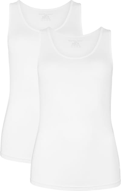 Comfortabel & Zijdezacht Bamboo Basics Long Fit Singlets Anna (2-pack) - Wit - S