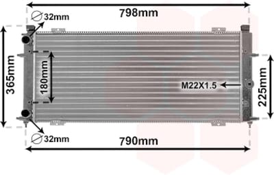 Van Wezel - RADIATOR VOOR VW TRANSPORTER CARAVELLE 1996-2003 701121253