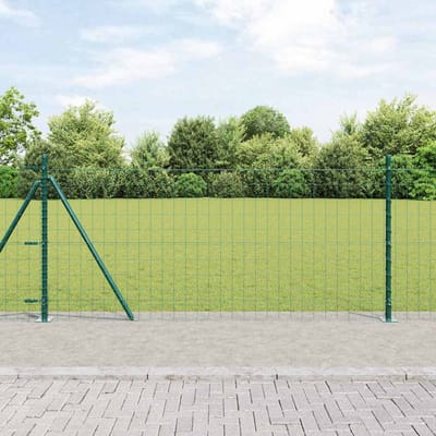 vidaXL - Euro-hek - met - betonnen - voetstuk - 10 - x - 0,8 - m - PVC-Coated - Staal - Mesh