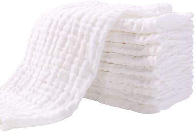 Unyqoos ® Ultra-Zachte en Absorberende Katoenen Badstofluiers voor Babyverzorging - Set van 10 Stuks