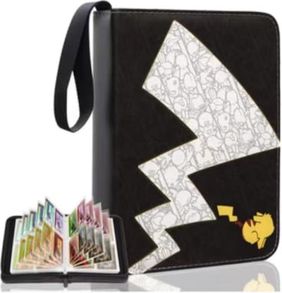Buxibo Verzamelmap Geschikt voor Speelkaarten - Verzamelalbum met Rits - 4 Pocket Map Binder Houder - Opbergmap voor 400 Kaarten - Black