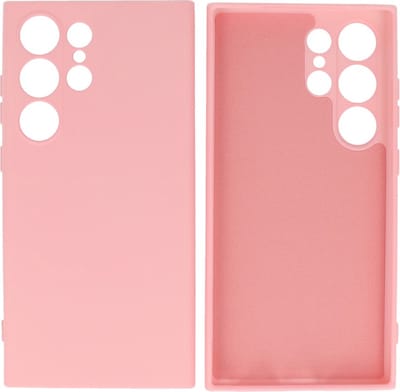 Hoesje Geschikt voor Samsung Galaxy S24 Ultra - 2.0mm Dikke Fashion Telefoonhoesje Backcover - Siliconen Hoesje - Roze