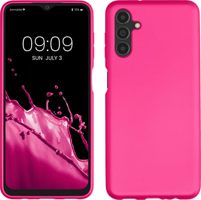 kwmobile telefoonhoesje geschikt voor Samsung Galaxy A04s - Hoesje voor smartphone - Back cover in metallic roze
