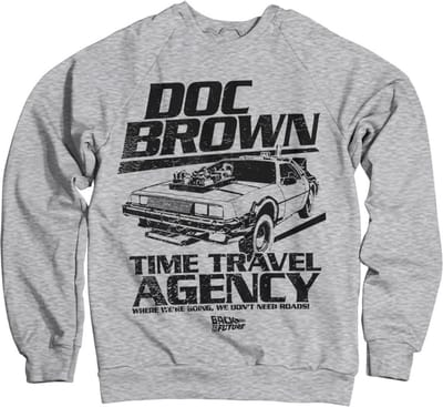 Back to the Future Doc Brown Time Travel Agency-sweatshirt, heathergrijs