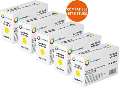 HP CF412X,CF412X - Toner Geel 5-pack - 25.000 pagina's totaal - Huismerk Compatible - Geschikt voor HP Color LaserJet Pro M377dw HP Color LaserJet Pro M452 Series HP Color LaserJet Pro M452dn HP Color LaserJet Pro M452dw HP Color LaserJet Pro M452nw