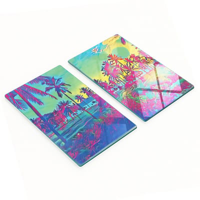 Multifunctionele decoratieve keukenplanken van gehard glas met palmboommotief, 2x30x52 cm