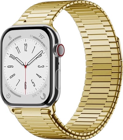 By Qubix - Geschikt voor Apple Watch bandje - Magnetische stalen band - Zeer sterke magneet - Goud - Geschikt voor Apple Watch 38mm / 40mm / 41mm / 42mm - stalen bandje