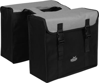 Greenlands - Dubbele Fietstas - 34 Liter - Zwart/Zilvergrijs