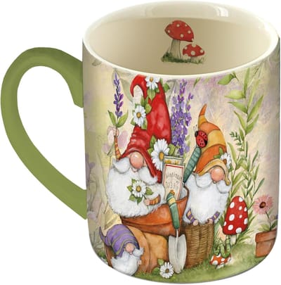 Tuinkabouter Mok - Koffiemok Keramiek - Koffie Drinken - Vaatwasmachinebestendig - 14 Ounce - Meerkleurig