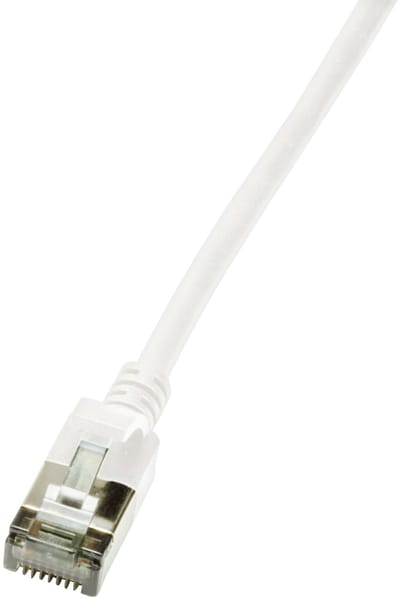 LogiLink CQ9031S RJ45 Netwerkkabel, patchkabel CAT 6A U/FTP 1.00 m Wit Extreem dun, Vlambestendig, Flexibel, Folie afscherming, Halogeenvrij, Snagless,