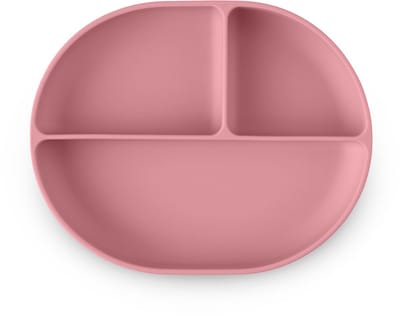 Petite&Mars | Siliconen Bord met verdeelvakken ovaal Dusty Rose