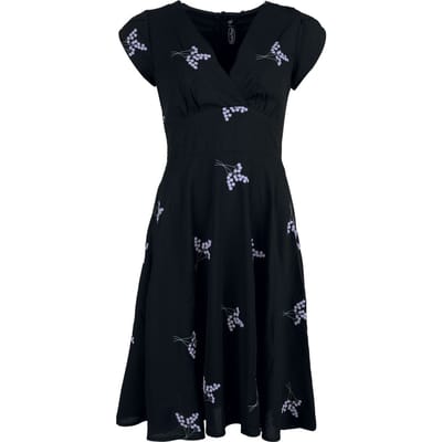 Voodoo Vixen - Rockabilly Midi-jurk - Lavender Flare Jurk - XS tot XXL - voor Vrouwen - zwart