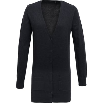Premier Dames/Dames Longline V Hals Gebreid Vest (Houtskool)