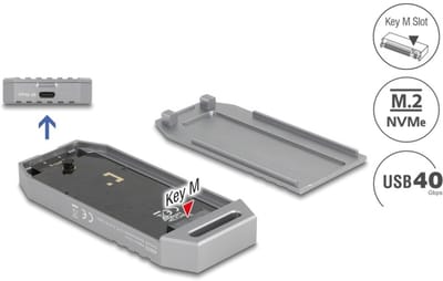 Delock M.2 NVMe SSD Enclosure USB 40 Gbps - tool free