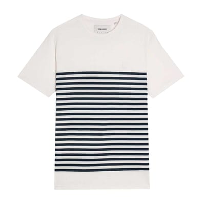 Lyle & Scott Heren-T-shirt met Bretonse strepen (Wit)