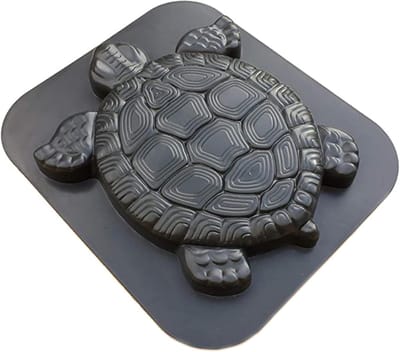 Schildpad Stapsteen Mal - Beton Vorm - Tuin Decoratie - Uniek Schildpad Ontwerp - 44.5 x 38.5 cm - Zwart