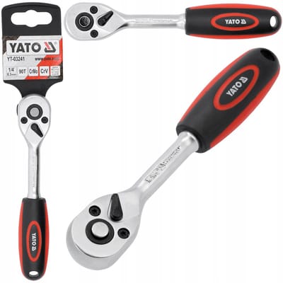 Yato YT-03241 - Rechte Ratelsleutel - 1/4" - 90 Tanden - CrV Staal