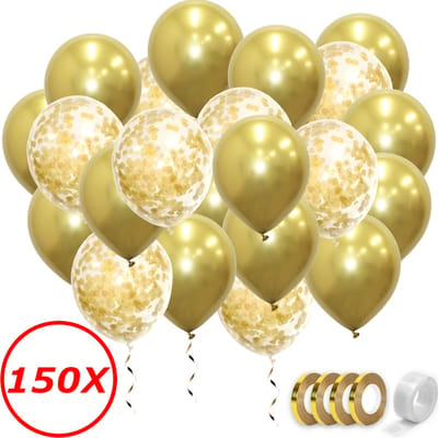 Gouden Ballonnen Gouden Confetti Ballonnen Verjaardag Versiering Helium Ballonnen Bruiloft Feest Versiering 150 Stuks