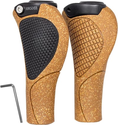 Fiets Handvatten - Stuur Ergonomie - Comfortabel Fietsen - Ergo Vorm - 128 mm Lengte - Bruin