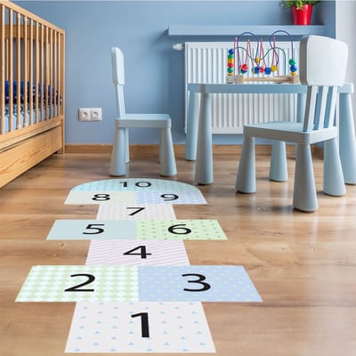 Vloersticker met antislip plastic beschermlaag - Zelfklevende vloerstickers - Hinkelen - 1 sticker van 70 x 115 cm