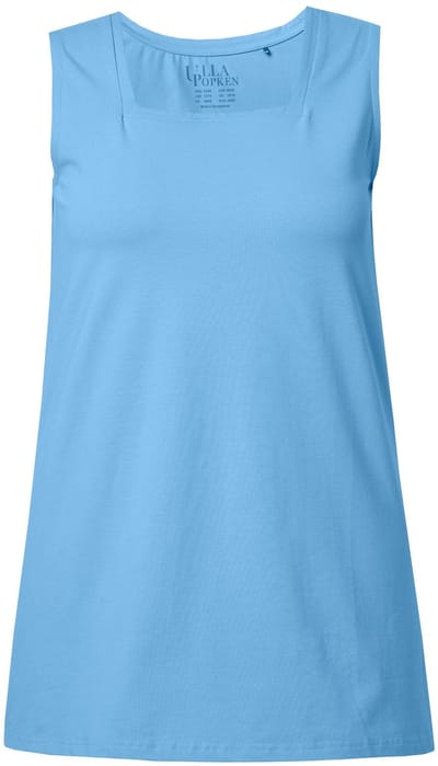 Ulla Popken - Dames - Longtop classic fit carréhals mouwloos - Wolkenblauw - Maat 42+