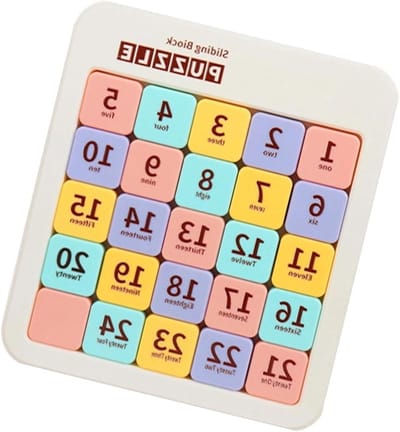 Schuifpuzzels Kinderen - Cijfer Puzzel - Cognitieve Ontwikkeling - Magnetische Kracht - 19.6 x 17.4 cm - Zacht Palet