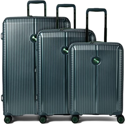 Polestream Paris 4 wielen Kofferset 3-delig met uitbreidingsplooi - Harde bagage - TSA slot - green metallic
