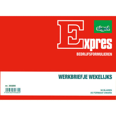Sigel werkbriefjes blok - Expres - A5 - wekelijks - 50 vel - SI-30255