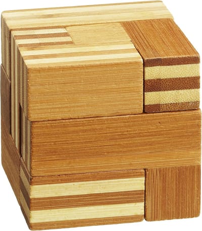 Dobbelspel - Puzzelspel Bamboe - Ontspanning Thuis - Zelfcorrigerende Puzzel - 6.5 x 6.5 x 6.5 cm - Groen
