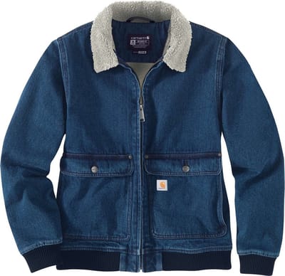 Carhartt Rugged Flex Sherpa Relaxed Fit Denim Jas Blauw L