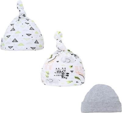 Soft Touch Babymutsjes Zebra Junior Katoen Wit/grijs 3 Stuks