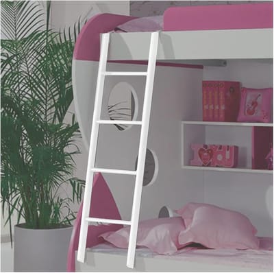 Hoogslaper Ladder - Bedladder Camper - Veilig Klimmen - Met Haken - 116-150cm Hoog - Wit