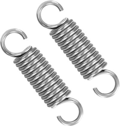Verstelbare spiraalveren met haak, roestvrij staal, spanning veer, 60 mm lengte, 16 mm diameter, 2.5 mm draad, 19 kg trekkracht, set van 2 voor diverse toepassingen