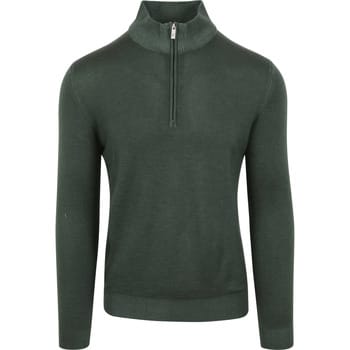 R2 Half Zip Trui Merino Wol Donkergroen - Maat XXL - Heren - Quarter zip
