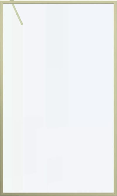 Vente-unique Douchewand voor inloopdouche – 120 x 200 cm – Goudkleurig – Gehard glas – AMBERI