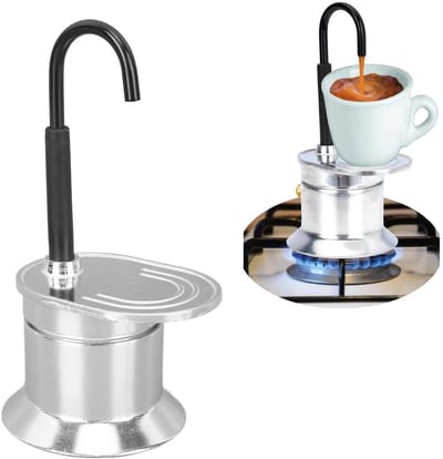 Dailygoods- Mokkapot 50 ml - Aluminiumlegering - Lichtgewicht - Draagbaar - Percolator - Geschikt voor alle kachels behalve inductie - Koffiezetter