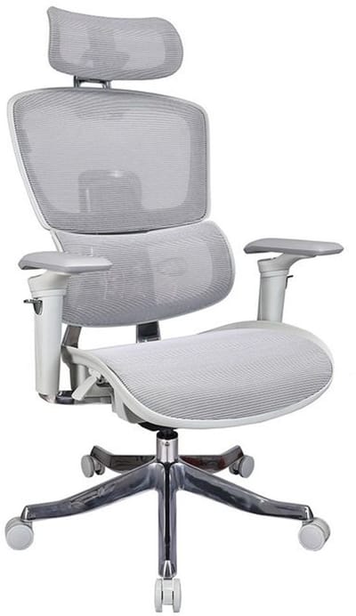 Ergonomische bureaustoel B10-Ergo - Grijs - 4D armleuningen - Kantelbaar - 3D Hoofdsteun - ProjectPLUS
