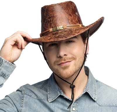 Boland - Hoed cowboy Outlaw Bruin - 59 - Volwassenen - Unisex - Festival - Wild west - Western
