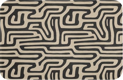 Badmat 60x40 cm - Antislip - Grafisch - Lijnen - Zwart - Badmatten voor badkamer - Badkamermat - Douchemat - Badkamer mat