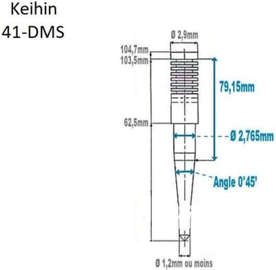 Aiguille de carburateur Keihin FCR 35 à 41mm référence 41-DMS neuf pour moto