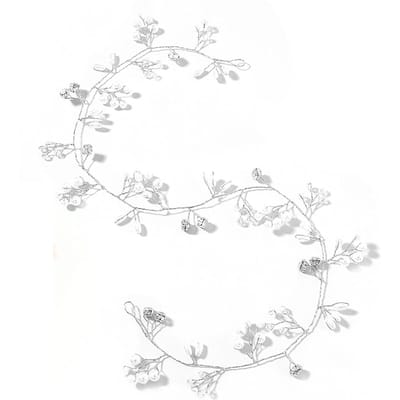 Bruids Parel Hoofdsieraad Zachte Ketting Parel Decoratie Hoofddeksel Bruiloft Haaraccessoires 50cm Zilver white