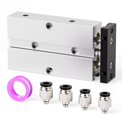 Dubbelwerkende Luchtcilinder - Pneumatische Cilinder Aluminium - Industriële Automatisering - Dubbele Stang Ontwerp - 16mm Boring 50mm Slag - Aluminium